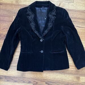 Vtg 60s Harrods Mono London Womens Black Jacket Blazer Size 10